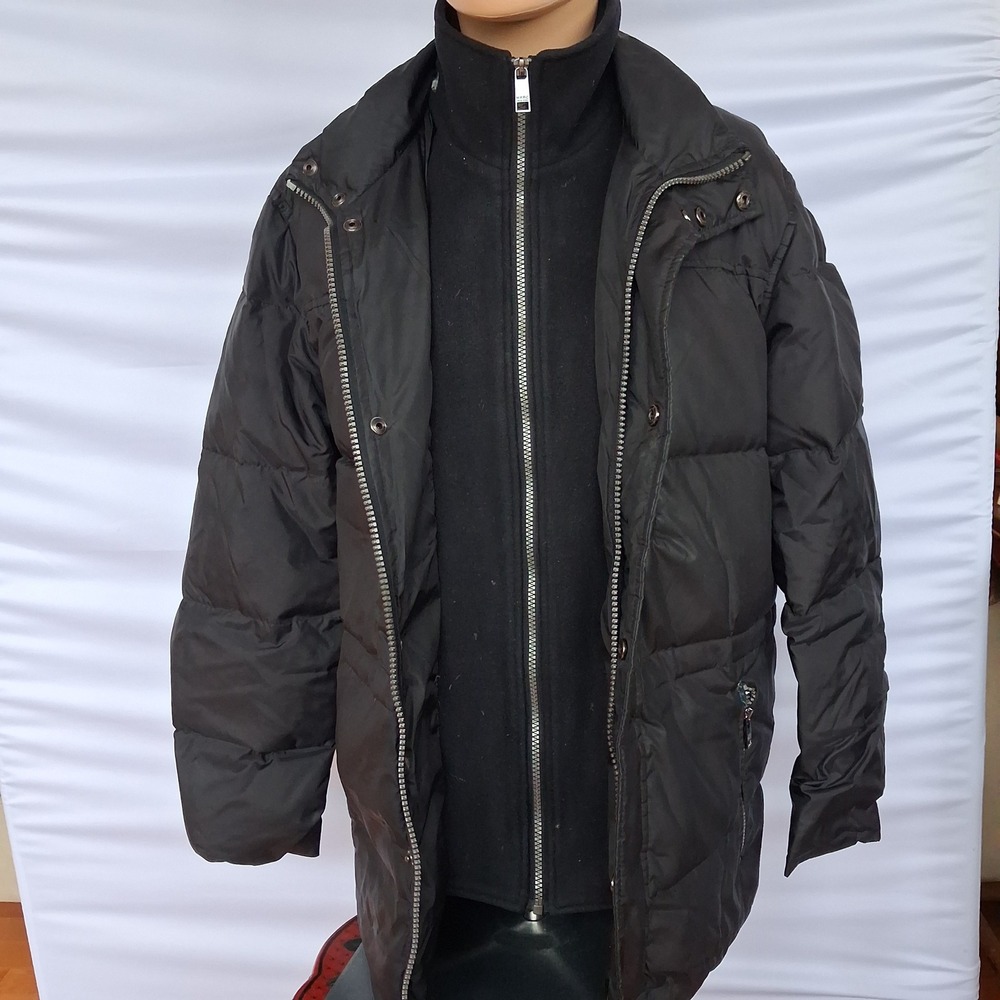 Marc New York Andrew Marc Black Down Puffer Jacket Men Large Full Zip Quilted
